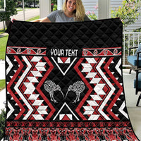 Personalised Taniko Motifs Aotearoa Quilt Waitangi Kowhaiwhai Kiwi LT7 Red - Polynesian Pride