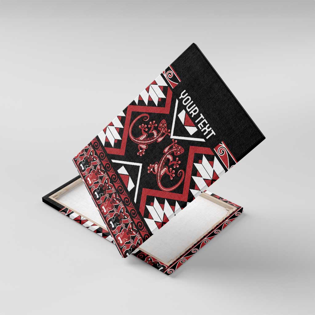 Personalised Aotearoa Waitangi Canvas Wall Art Taniko Motifs - Mania Gecko