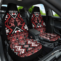 Personalised Aotearoa Waitangi Car Seat Cover Taniko Motifs - Mania Gecko