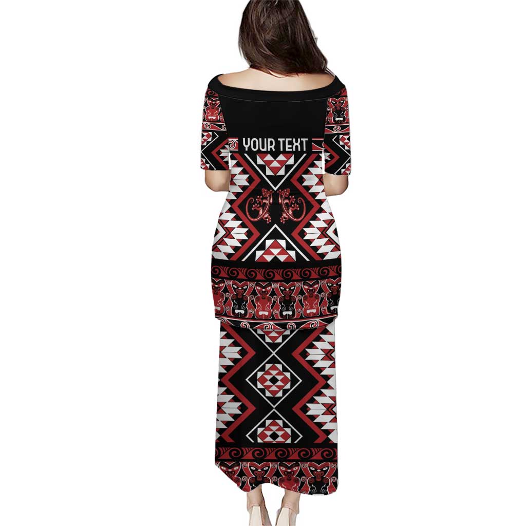 Personalised Aotearoa Waitangi Puletasi Taniko Motifs - Mania Gecko