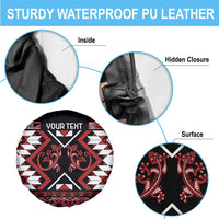Personalised Aotearoa Waitangi Spare Tire Cover Taniko Motifs - Mania Gecko LT7 - Polynesian Pride