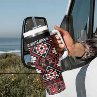 Personalised Aotearoa Waitangi Tumbler With Handle Taniko Motifs - Mania Gecko