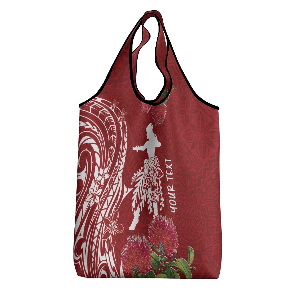 Personalised Hawaii Wahine Grocery Bag Women's Day Ohia Lehua