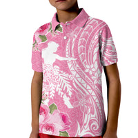 Personalised Hawaii Wahine Kid Polo Shirt Women's Day Maui Lokelani Roses LT7 Kid Pink - Polynesian Pride
