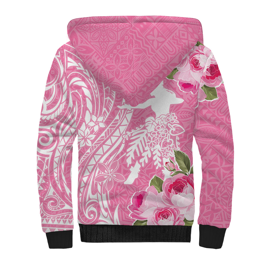 Personalised Hawaii Wahine Sherpa Hoodie Women's Day Maui Lokelani Roses LT7 - Polynesian Pride