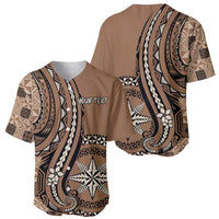 Personalized Tonga Ngatu Baseball Jersey Vintage Brown Manulua Motifs