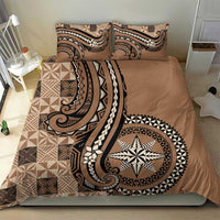 Tonga Ngatu Bedding Set Vintage Brown Manulua Motifs