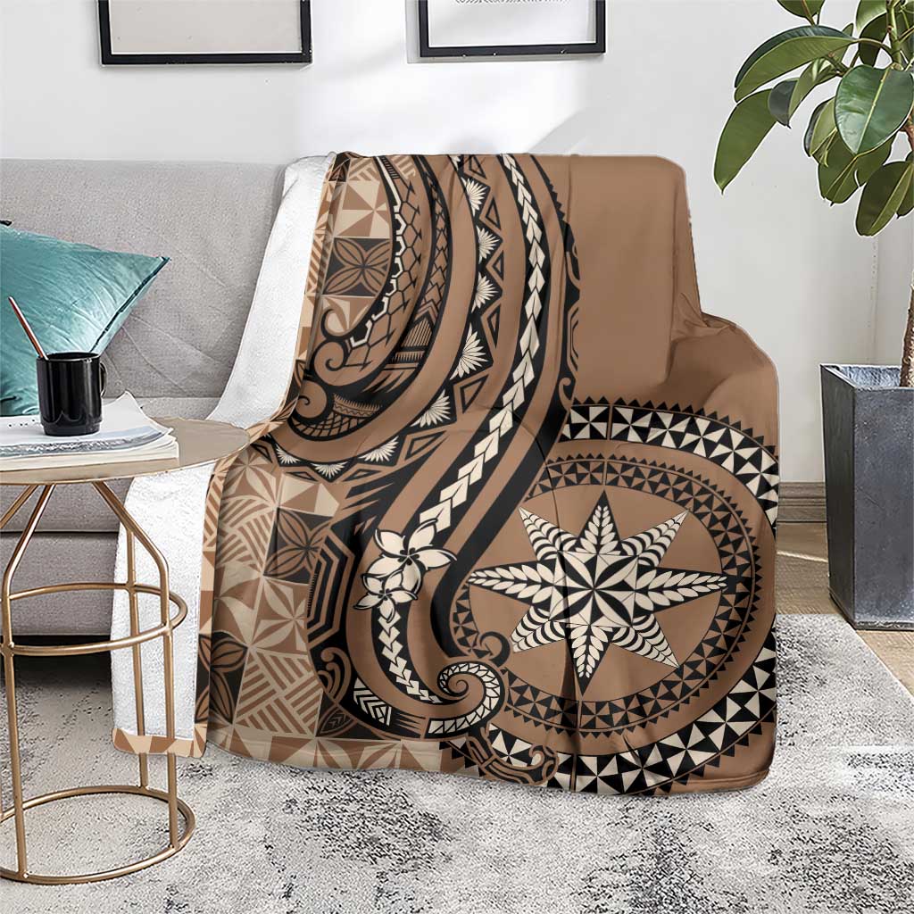 Tonga Ngatu Blanket Vintage Brown Manulua Motifs