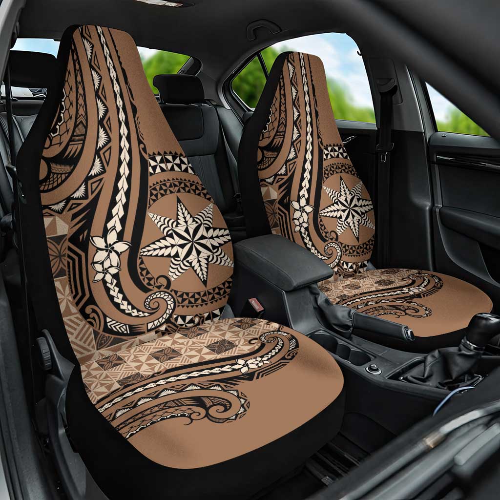 Tonga Ngatu Car Seat Cover Vintage Brown Manulua Motifs