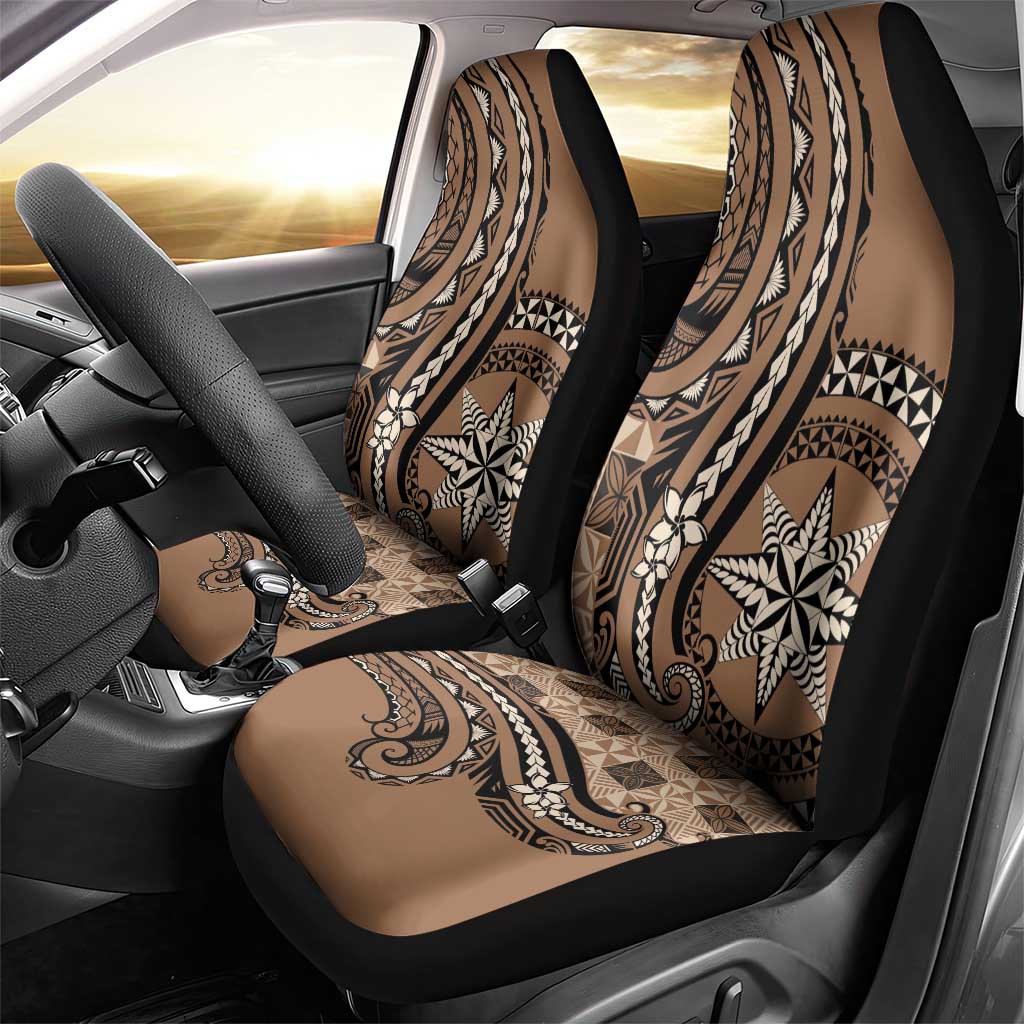 Tonga Ngatu Car Seat Cover Vintage Brown Manulua Motifs
