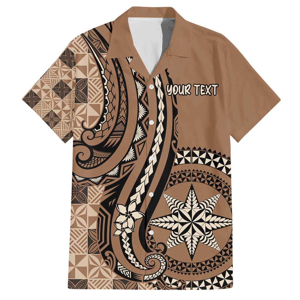 Personalized Tonga Ngatu Family Matching Summer Maxi Dress and Hawaiian Shirt Vintage Brown Manulua Motifs
