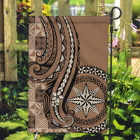 Tonga Ngatu Garden Flag Vintage Brown Manulua Motifs