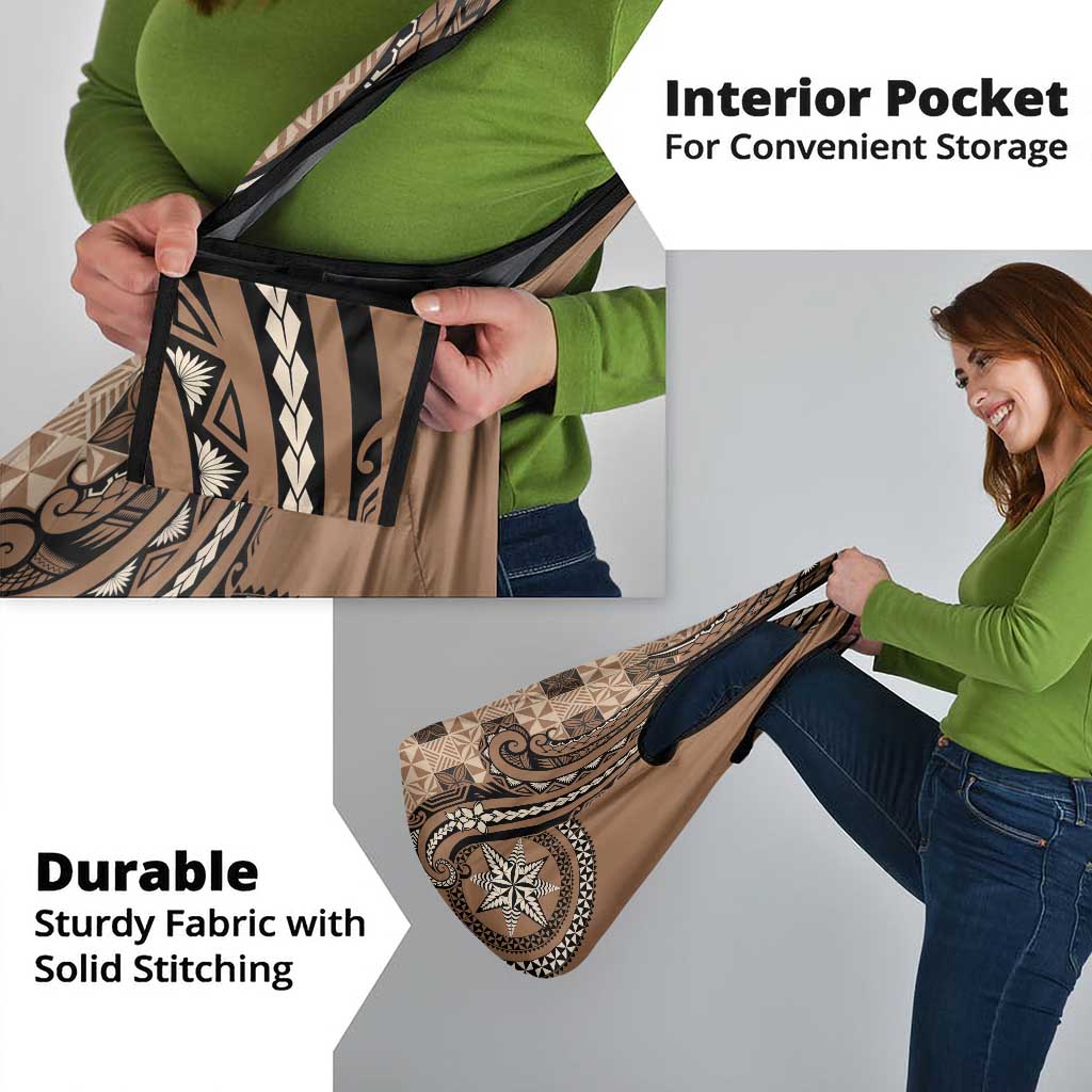 Tonga Ngatu Grocery Bag Vintage Brown Manulua Motifs