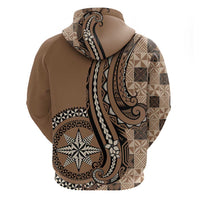 Personalized Tonga Ngatu Hoodie Vintage Brown Manulua Motifs