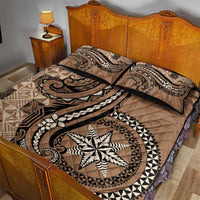 Tonga Ngatu Quilt Bed Set Vintage Brown Manulua Motifs