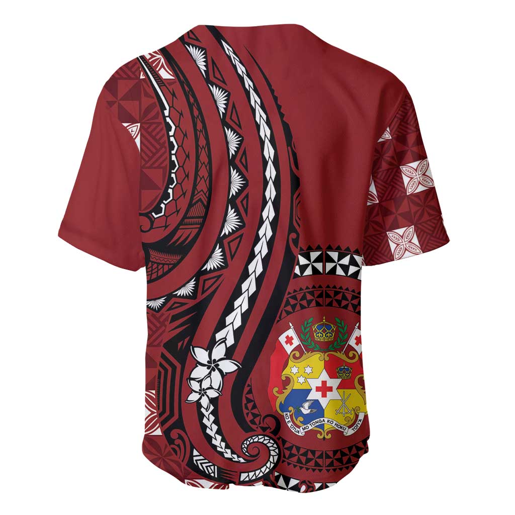 Personalized Tonga Ngatu Baseball Jersey Iconic Red Manulua Motifs