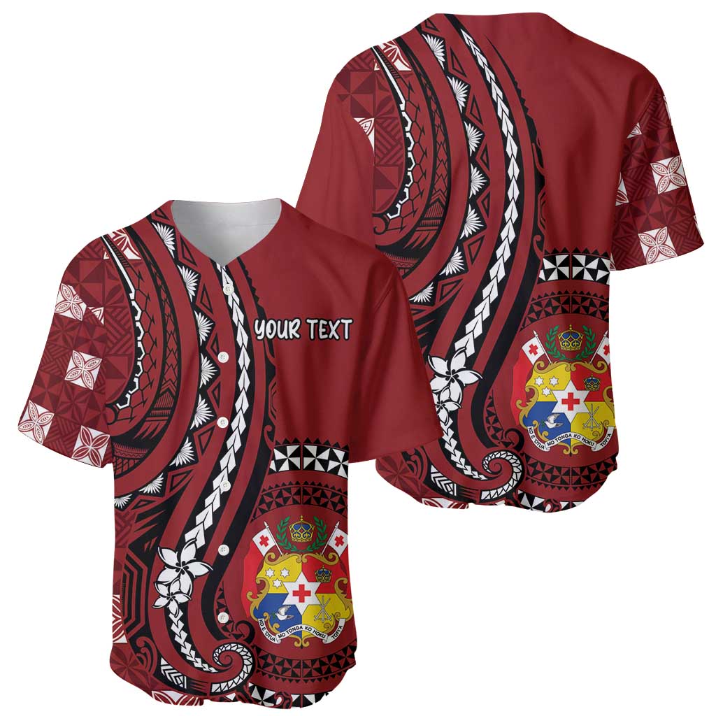 Personalized Tonga Ngatu Baseball Jersey Iconic Red Manulua Motifs