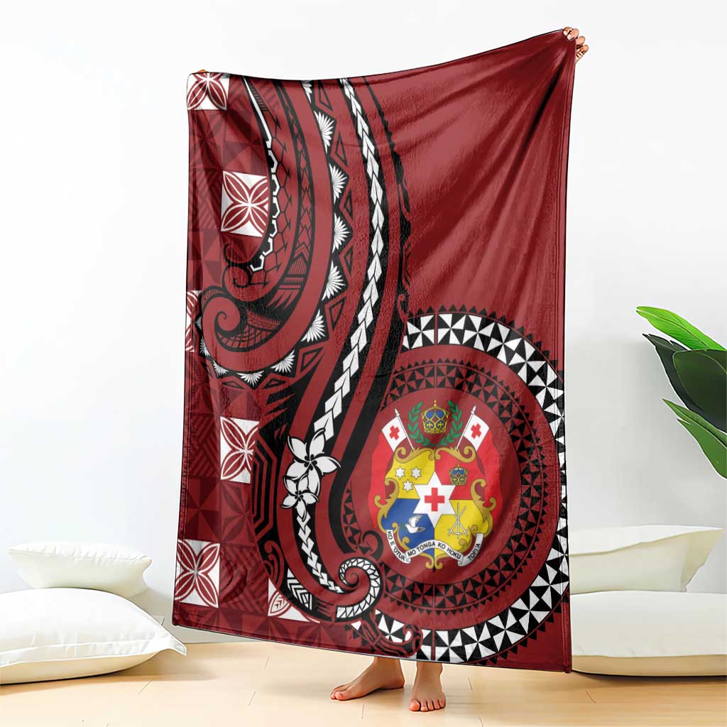 Tonga Ngatu Blanket Iconic Red Manulua Motifs