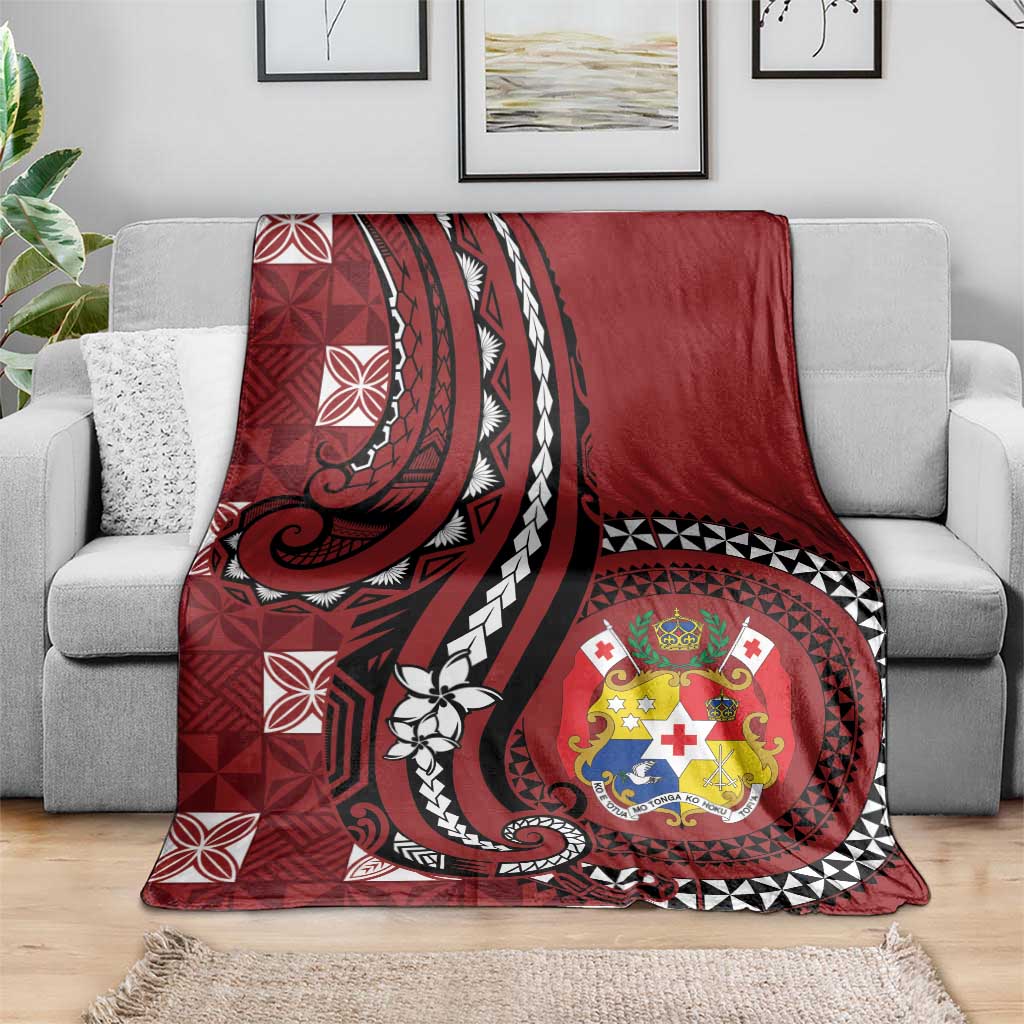 Tonga Ngatu Blanket Iconic Red Manulua Motifs
