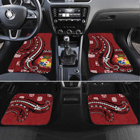 Tonga Ngatu Car Mats Iconic Red Manulua Motifs