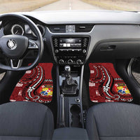Tonga Ngatu Car Mats Iconic Red Manulua Motifs