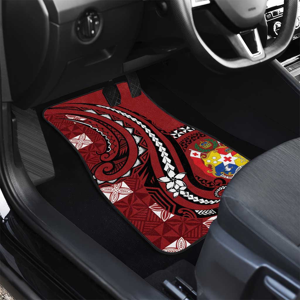 Tonga Ngatu Car Mats Iconic Red Manulua Motifs