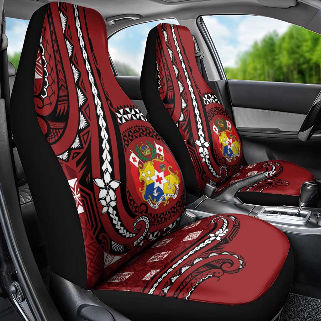 Tonga Ngatu Car Seat Cover Iconic Red Manulua Motifs