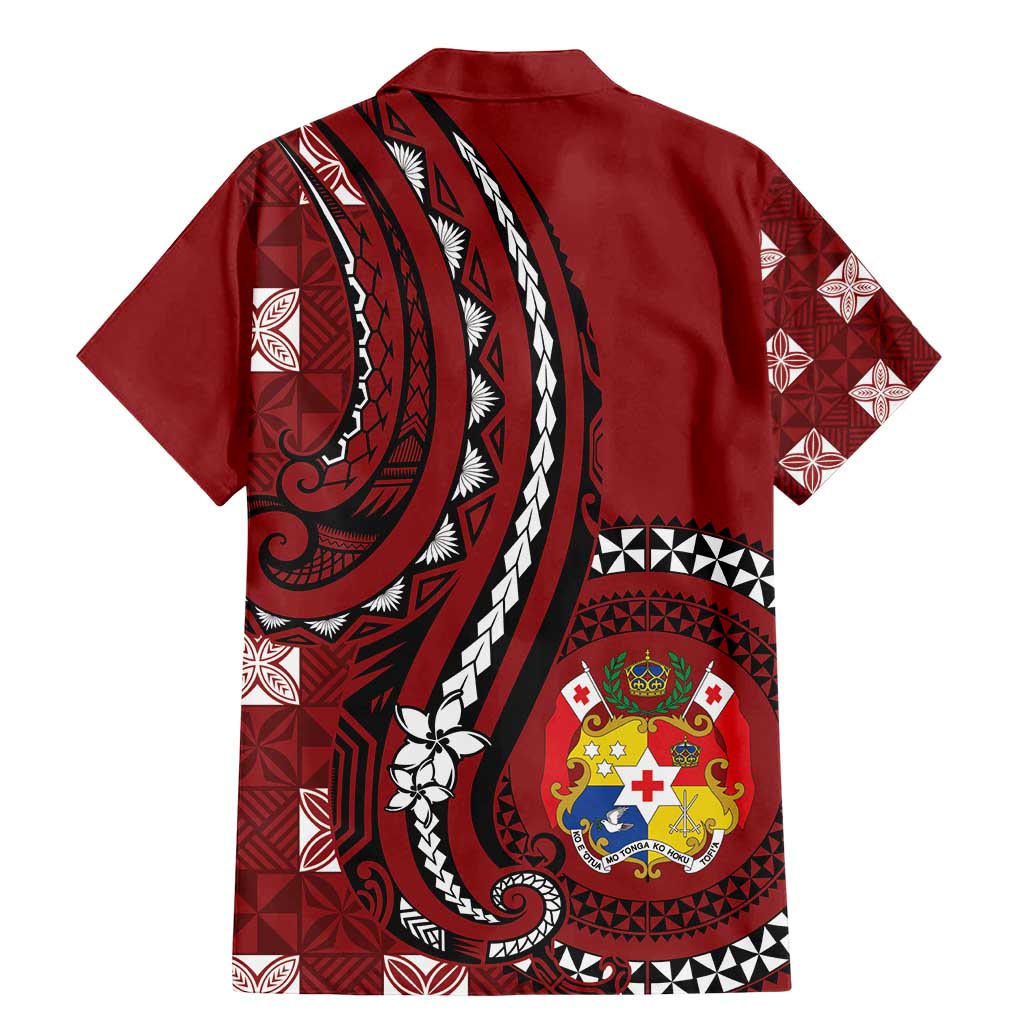 Personalized Tonga Ngatu Family Matching Mermaid Dress and Hawaiian Shirt Iconic Red Manulua Motifs