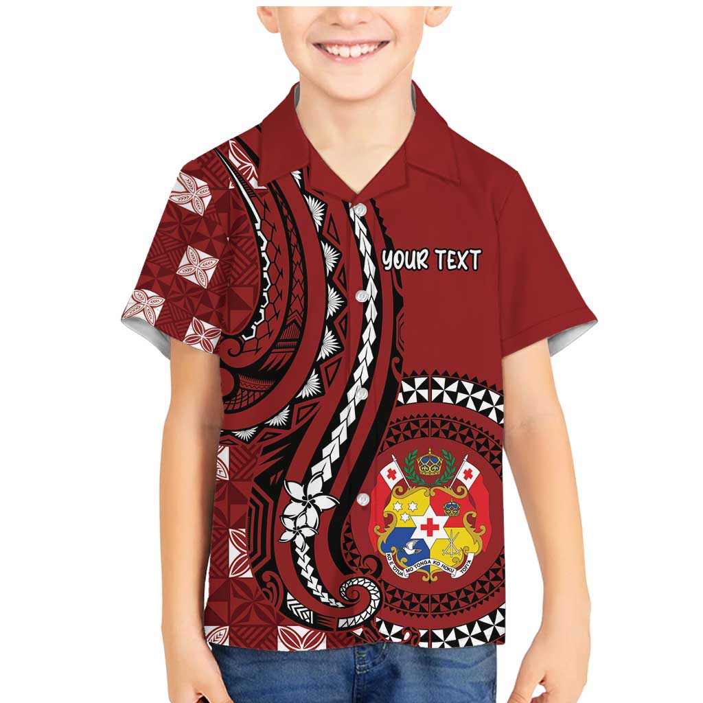 Personalized Tonga Ngatu Family Matching Mermaid Dress and Hawaiian Shirt Iconic Red Manulua Motifs