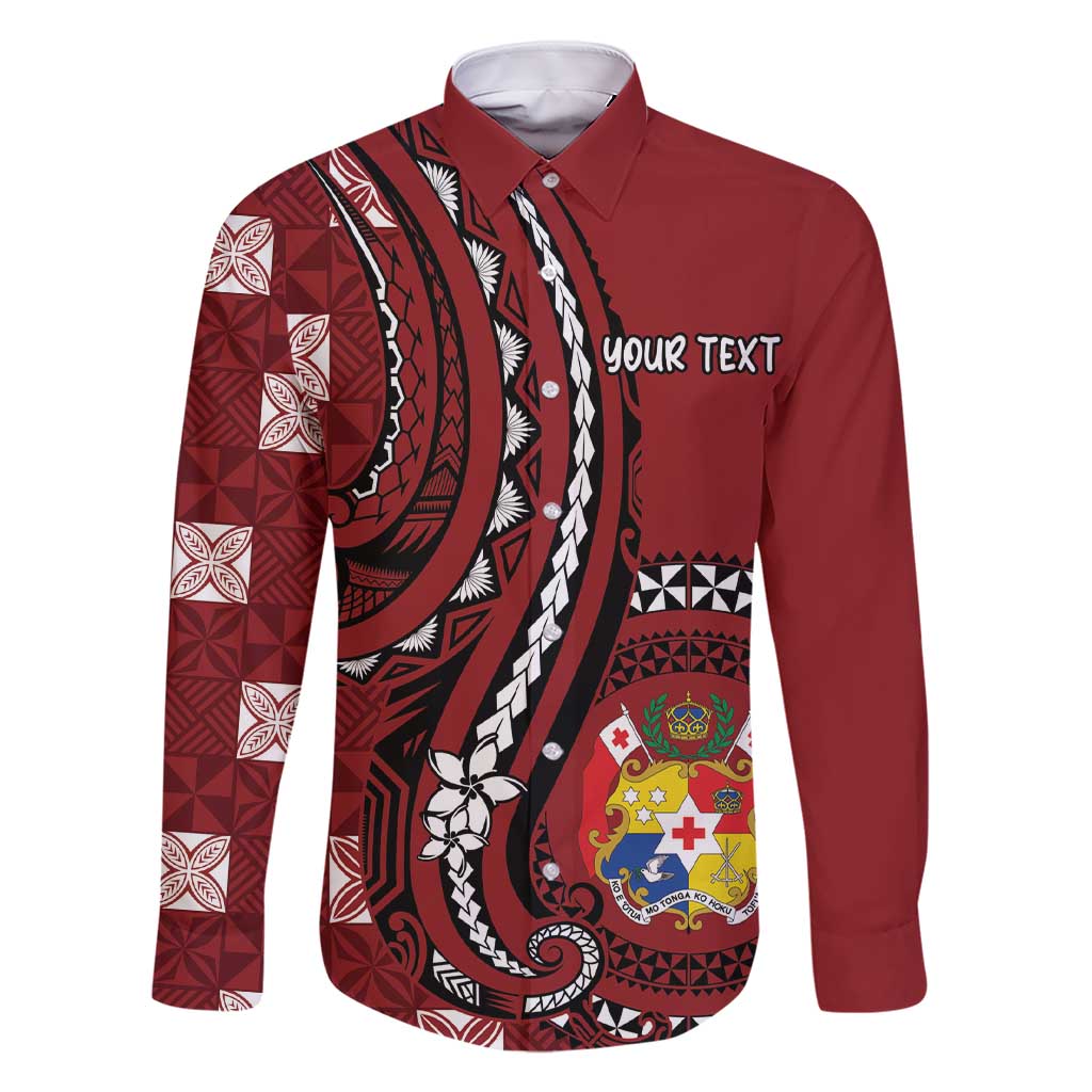 Personalized Tonga Ngatu Family Matching Short Sleeve Bodycon Dress and Hawaiian Shirt Iconic Red Manulua Motifs