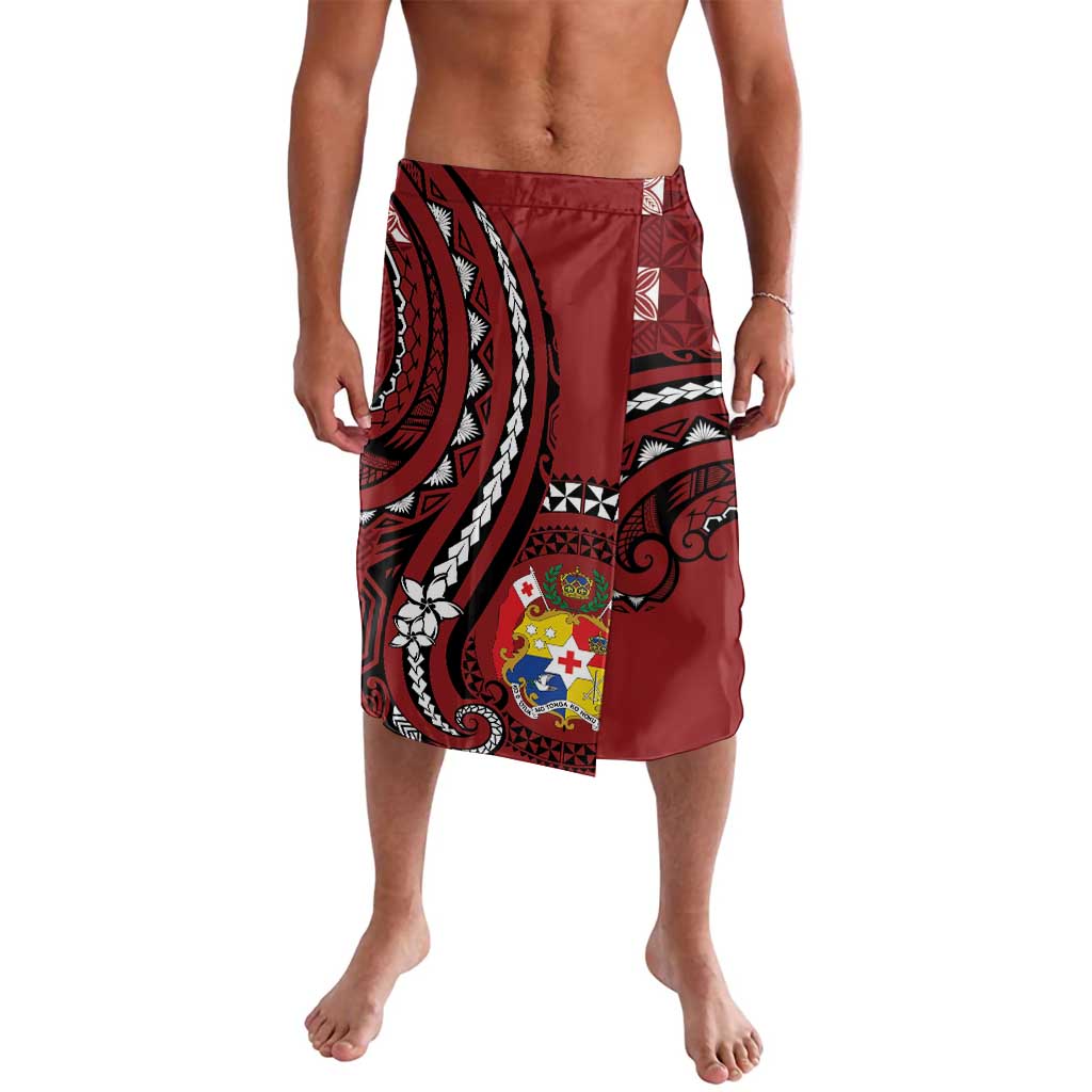 Personalized Tonga Ngatu Lavalava Iconic Red Manulua Motifs