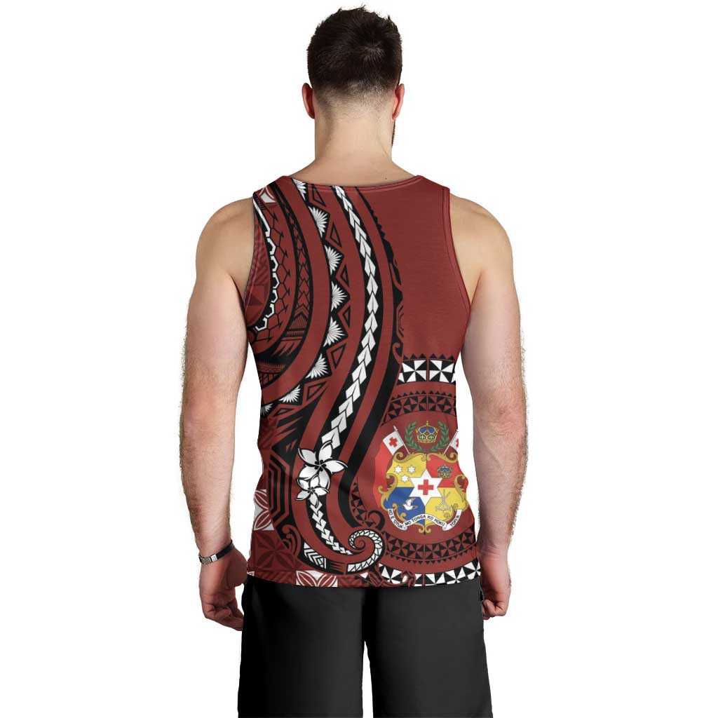 Personalized Tonga Ngatu Men Tank Top Iconic Red Manulua Motifs