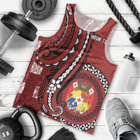 Personalized Tonga Ngatu Men Tank Top Iconic Red Manulua Motifs
