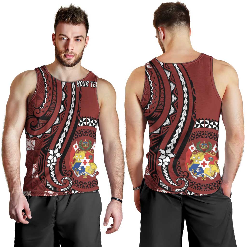 Personalized Tonga Ngatu Men Tank Top Iconic Red Manulua Motifs