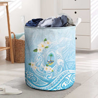 Guam Fishhook Mix Guasali Flowers Laundry Basket Dreaming Turquoise