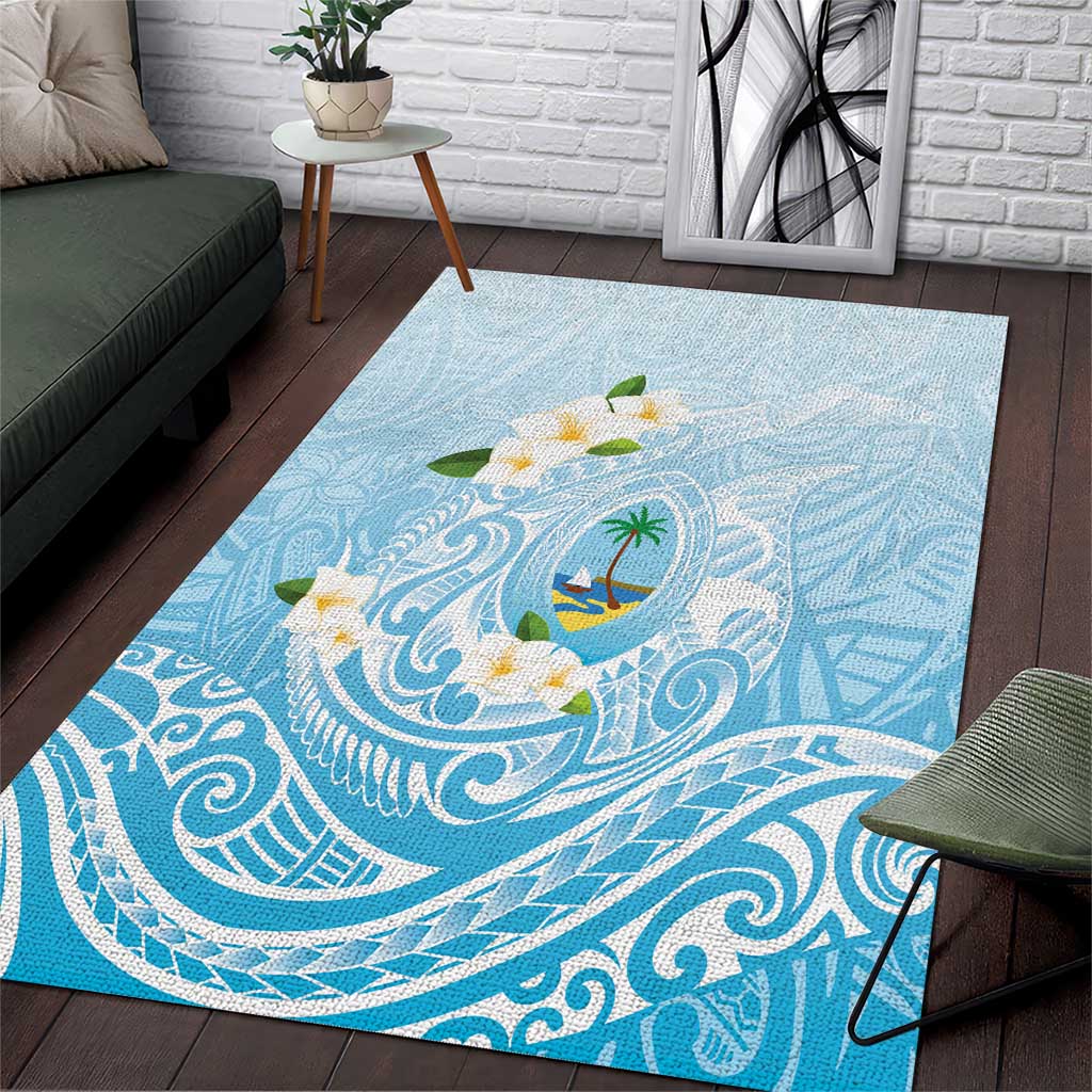 Guam Fishhook Mix Guasali Flowers Area Rug Dreaming Turquoise