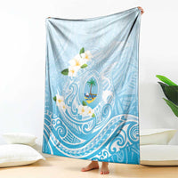 Guam Fishhook Mix Guasali Flowers Blanket Dreaming Turquoise