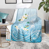Guam Fishhook Mix Guasali Flowers Blanket Dreaming Turquoise