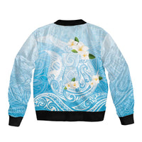 Guam Fishhook Mix Guasali Flowers Bomber Jacket Dreaming Turquoise