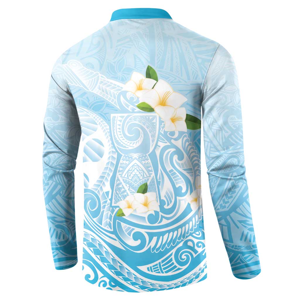 Guam Fishhook Mix Guasali Flowers Button Sweatshirt Dreaming Turquoise