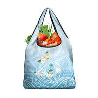 Guam Fishhook Mix Guasali Flowers Grocery Bag Dreaming Turquoise
