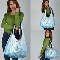 Guam Fishhook Mix Guasali Flowers Grocery Bag Dreaming Turquoise