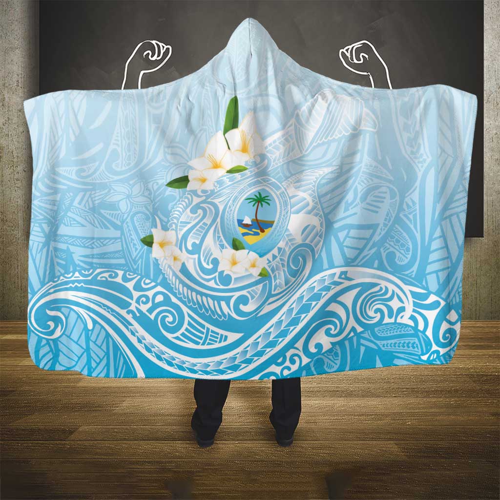 Guam Fishhook Mix Guasali Flowers Hooded Blanket Dreaming Turquoise