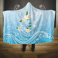 Guam Fishhook Mix Guasali Flowers Hooded Blanket Dreaming Turquoise