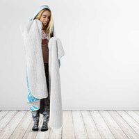 Guam Fishhook Mix Guasali Flowers Hooded Blanket Dreaming Turquoise