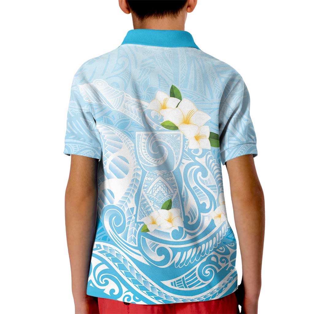 Guam Fishhook Mix Guasali Flowers Kid Polo Shirt Dreaming Turquoise