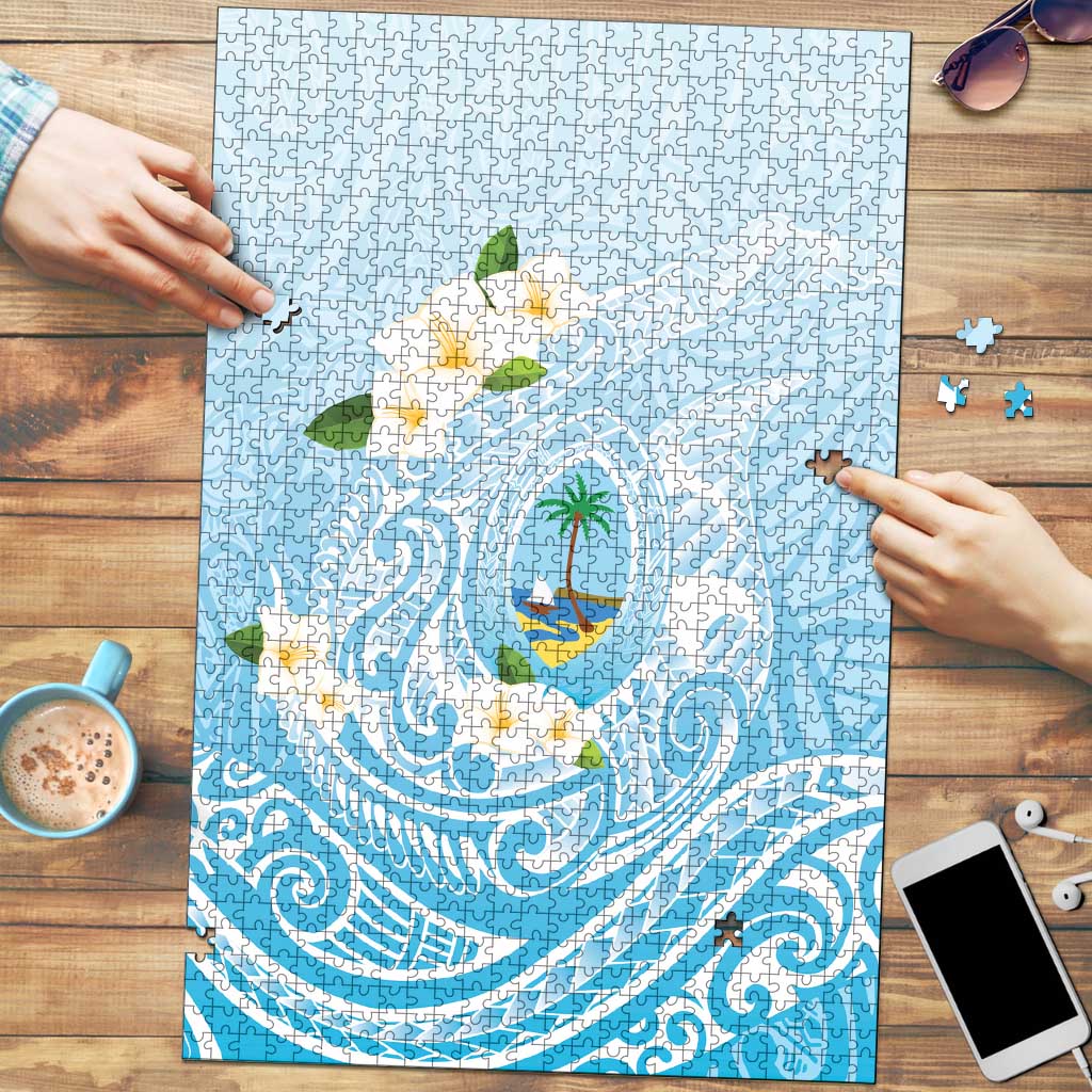 Guam Fishhook Mix Guasali Flowers Puzzle Dreaming Turquoise