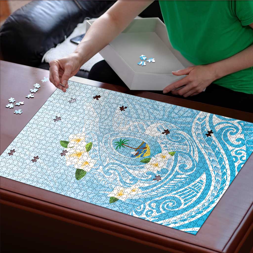 Guam Fishhook Mix Guasali Flowers Puzzle Dreaming Turquoise