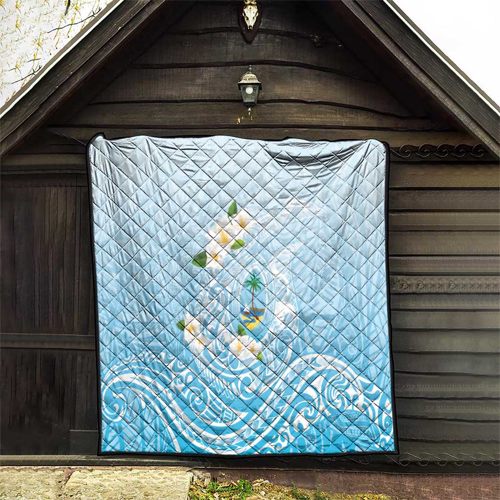 Guam Fishhook Mix Guasali Flowers Quilt Dreaming Turquoise