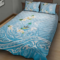 Guam Fishhook Mix Guasali Flowers Quilt Bed Set Dreaming Turquoise